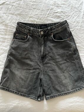 Frank & Oak High-Rise Black Denim Shorts